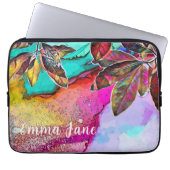 Farbenfrohe Abstrakte Blätter Kunst, Dichtung und  Laptopschutzhülle (Vorderseite)