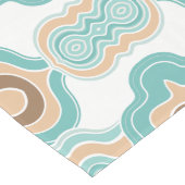 Farbenfrohe abstrakte blau/braun/tan Medaille Großer Tischläufer (Ecke)