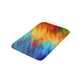 Farbenfrohe abstrakte blaue orange Flare Badematte (Schrägansicht)