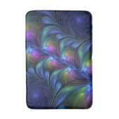 Farbenfrohe Abstrakte blaurosa grünes Fraktal Badematte (Vorderseite Vertikal)