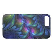 Farbenfrohe Abstrakte blaurosa grünes Fraktal Case-Mate iPhone Hülle (Rückseite (Horizontal))