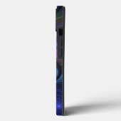 Farbenfrohe Abstrakte blaurosa grünes Fraktal Case-Mate iPhone Hülle (Rückseite / Links)