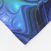 Farbenfrohe Abstrakte blaurosa grünes Fraktal Fleecedecke (Ecke)