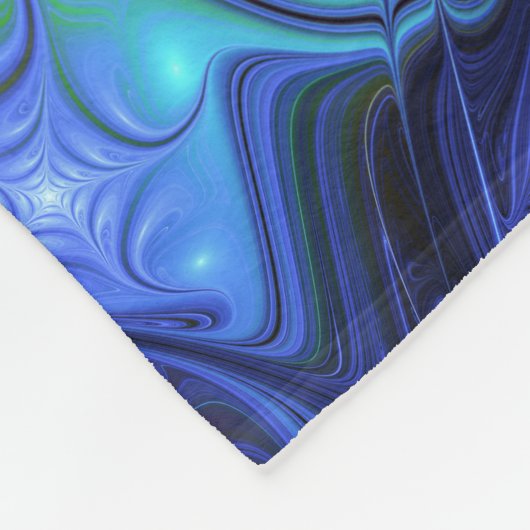 Farbenfrohe Abstrakte blaurosa grünes Fraktal Fleecedecke (Ecke)