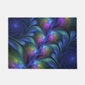 Farbenfrohe Abstrakte blaurosa grünes Fraktal Fußmatte (Vorderseite)