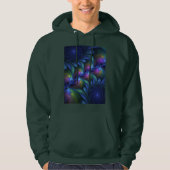 Farbenfrohe Abstrakte blaurosa grünes Fraktal Hoodie (Vorderseite)