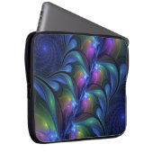Farbenfrohe Abstrakte blaurosa grünes Fraktal Laptopschutzhülle (Vorne Rechts)