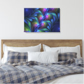 Farbenfrohe Abstrakte blaurosa grünes Fraktal Leinwanddruck (Insitu (Schlafzimmer))