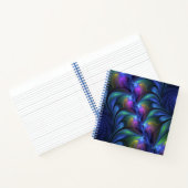 Farbenfrohe Abstrakte blaurosa grünes Fraktal Notizblock (Innenseite)
