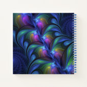 Farbenfrohe Abstrakte blaurosa grünes Fraktal Notizblock (Rückseite)