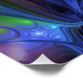 Farbenfrohe Abstrakte blaurosa grünes Fraktal Poster (Ecke)