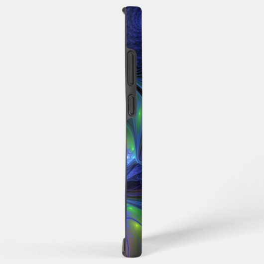 Farbenfrohe Abstrakte blaurosa grünes Fraktal Samsung Galaxy Hülle (Rechte Seite)