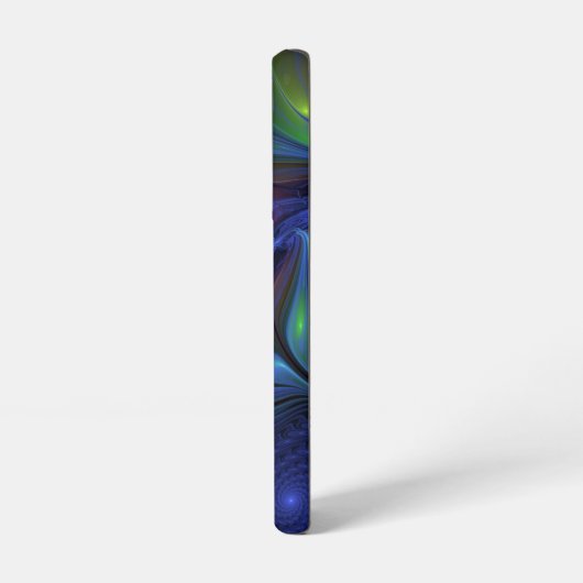 Farbenfrohe Abstrakte blaurosa grünes Fraktal Samsung Galaxy Hülle (Linke Seite)