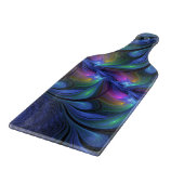 Farbenfrohe Abstrakte blaurosa grünes Fraktal Schneidebrett (Ecke)