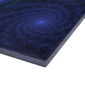 Farbenfrohe Abstrakte blaurosa grünes Fraktal Schneidebrett (Ecke)