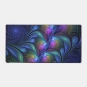 Farbenfrohe Abstrakte blaurosa grünes Fraktal Schreibtischunterlage (Vorderseite)