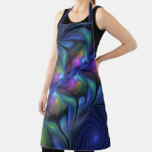 Farbenfrohe Abstrakte blaurosa grünes Fraktal Schürze (InSitu)