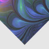 Farbenfrohe Abstrakte blaurosa grünes Fraktal Seidenpapier (Detail)