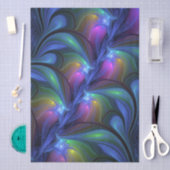 Farbenfrohe Abstrakte blaurosa grünes Fraktal Seidenpapier (Handwerk)