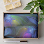 Farbenfrohe Abstrakte blaurosa grünes Fraktal Seidenpapier (Geschenk)