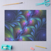 Farbenfrohe Abstrakte blaurosa grünes Fraktal Seidenpapier (Basteln)