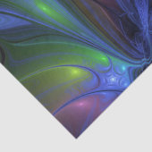 Farbenfrohe Abstrakte blaurosa grünes Fraktal Seidenpapier (Detail)