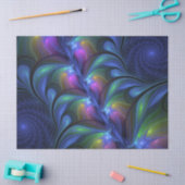 Farbenfrohe Abstrakte blaurosa grünes Fraktal Seidenpapier (Basteln)