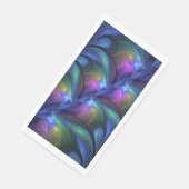 Farbenfrohe Abstrakte blaurosa grünes Fraktal Serviette (Ecke)