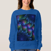 Farbenfrohe Abstrakte blaurosa grünes Fraktal Sweatshirt (Vorderseite)