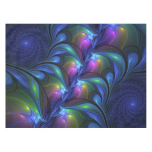 Farbenfrohe Abstrakte blaurosa grünes Fraktal Tischdecke