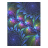 Farbenfrohe Abstrakte blaurosa grünes Fraktal Tischdecke (Vorderseite)