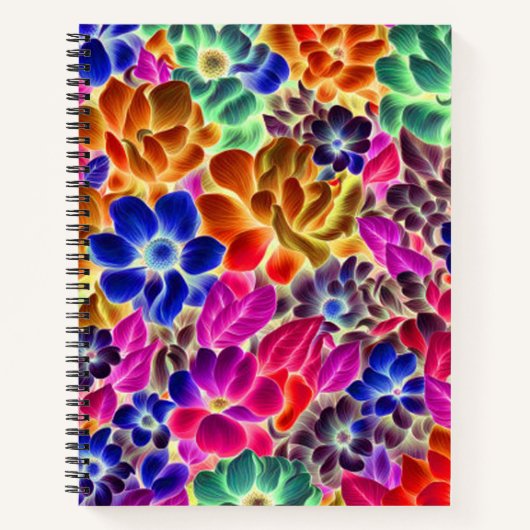 Farbenfrohe Abstrakte Blume #887 - Spiral Notebook Notizblock (Vorderseite)
