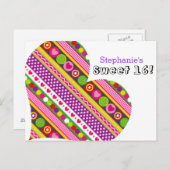 Farbenfrohe abstrakte Blume Herz Sweet 16 Postcard Postkarte (Vorne/Hinten)