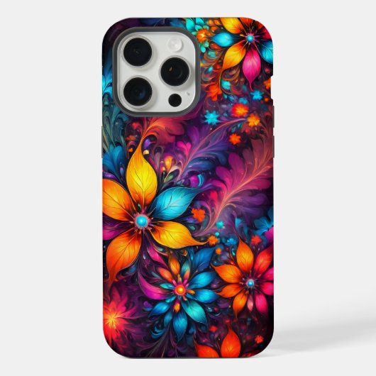 Farbenfrohe abstrakte Blume iPhone Hülle (Rückseite)