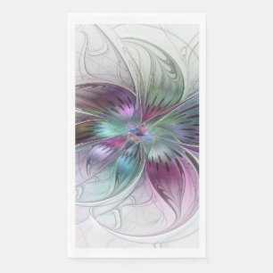 Farbenfrohe abstrakte Blume moderne florale Frakta Serviette
