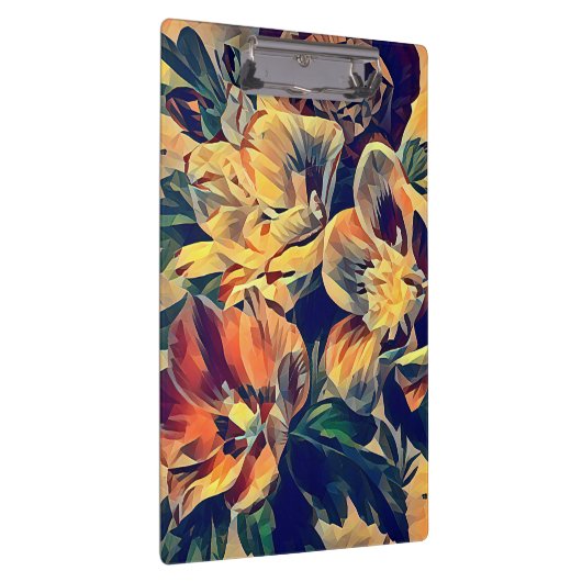farbenfrohe abstrakte Blume Naturkunst Klemmbrett (Rechts)