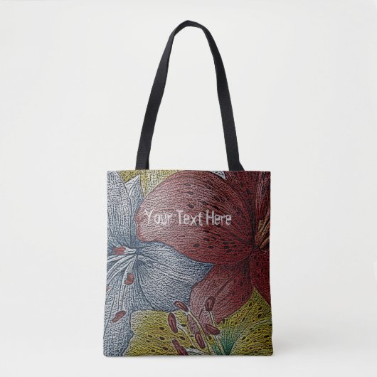 farbenfrohe abstrakte Blume Tasche (Vorderseite)