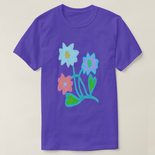Farbenfrohe abstrakte Blumen T-Shirt (Design vorne)