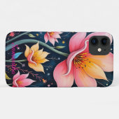 Farbenfrohe Abstrakte Blumenkunst Ihr Name Case-Mate iPhone Hülle (Rückseite (Horizontal))