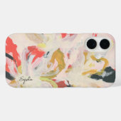 Farbenfrohe Abstrakte Blumenkunst Ihr Name Case-Mate iPhone Hülle (Rückseite (Horizontal))