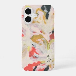 Farbenfrohe abstrakte Blumenkunst Ihr Name iPhone 16 Hülle