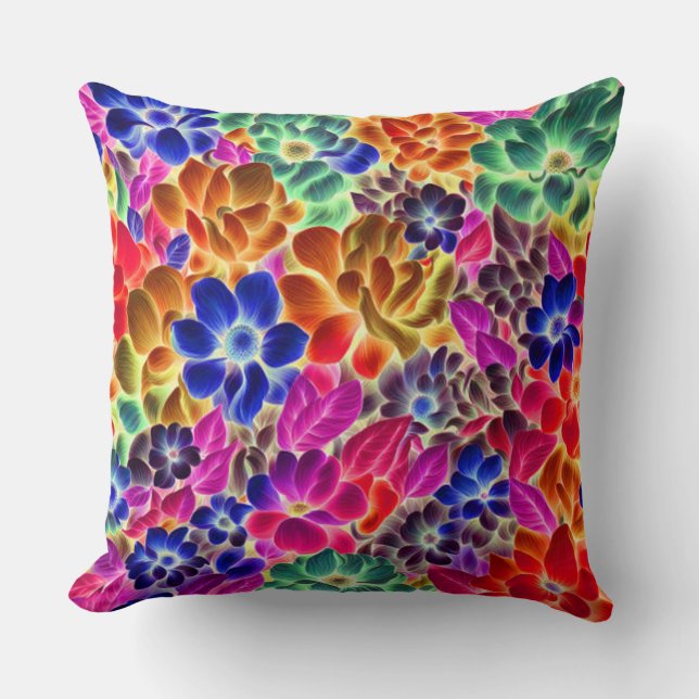 Farbenfrohe Abstrakte Blüte #67 - Kissen (Vorderseite)