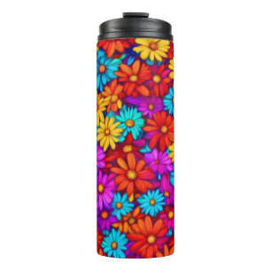 Farbenfrohe Abstrakte Blüte #71 - Thermal Tumbler Thermosbecher