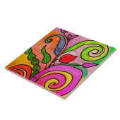 Farbenfrohe Abstrakte Blütenbilder Fliese (Seite)