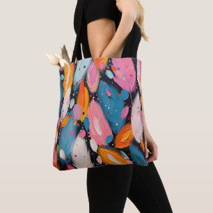 Farbenfrohe abstrakte Bohemian-Federn Tasche
