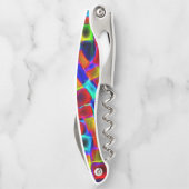 Farbenfrohe Abstrakte Bokeh-Blöcke Monogramm Kellnermesser (Rückseite)