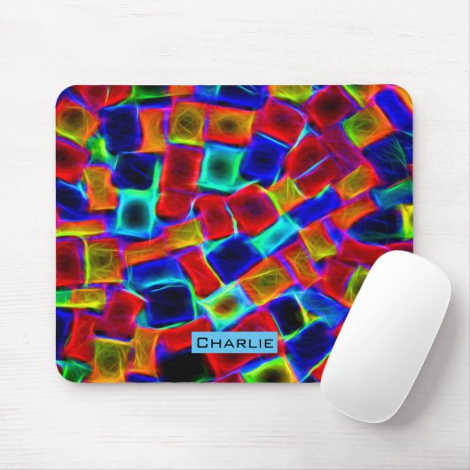Farbenfrohe Abstrakte Bokeh Blocks Personalisiert Mousepad (Mit Mouse)