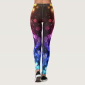 Farbenfrohe Abstrakte Bokeh Galaxy Sterne Leggings (Rückseite)
