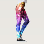 Farbenfrohe Abstrakte Bokeh Galaxy Sterne Leggings (Rechts)