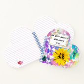 Farbenfrohe Abstrakte Bokeh Monogram Sonnenblume H Notizblock (Innenseite)